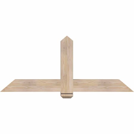 Ekena Millwork Eugene Smooth Timber Gable Bracket, Douglas Fir, 60"W x 25"H x 5 1/2"D x 5 1/2"F, 10/12 Pitch GBW060X25X0606EUG00SDF